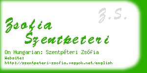 zsofia szentpeteri business card