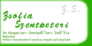 zsofia szentpeteri business card